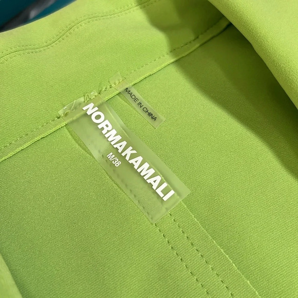 Norma Kamali Peak Lapels Single Breasted Blazer in Neon Green Size M/38 - Picture 10 of 15